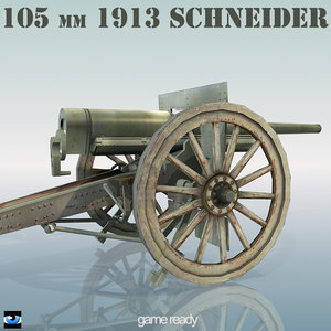 3d 105 mm schneider cannon
