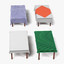 3d 3ds tables tableclothes rectangular