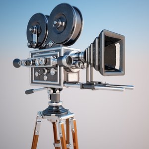3dsmax vintage movie camera