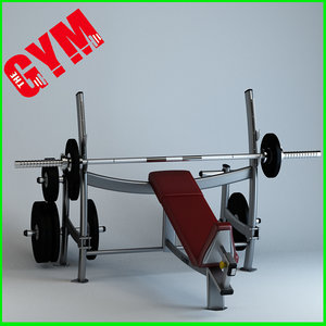 3d olympic incline press model