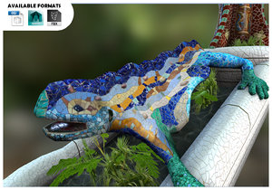 3d model lizard park güell