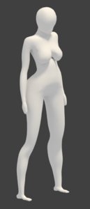 exaggerated basic female body 3d 3ds