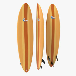 3d surfboard funboard 2 model