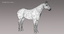 horse brown fur animation 3d model