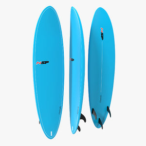 3d model surfboard funboard