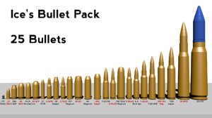 3d model pack bullet shell s