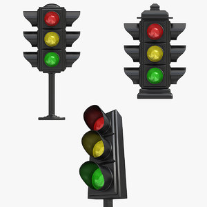 3d traffic light set model