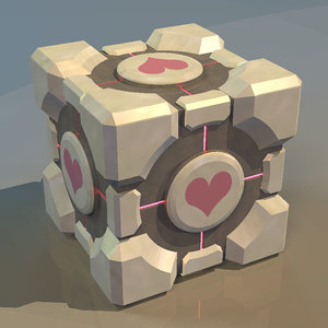 free obj model weighted companion cube portal