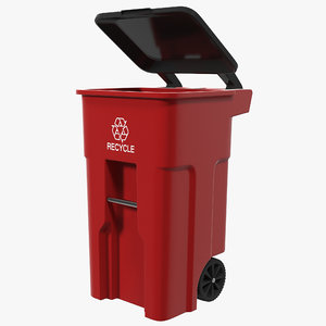 recyling bin red c4d