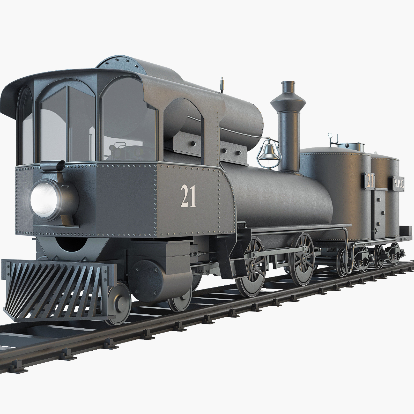 21 steam locomotive npc 3d 3ds