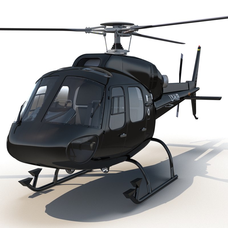 3d model helicopter eurocopter as355 rigged