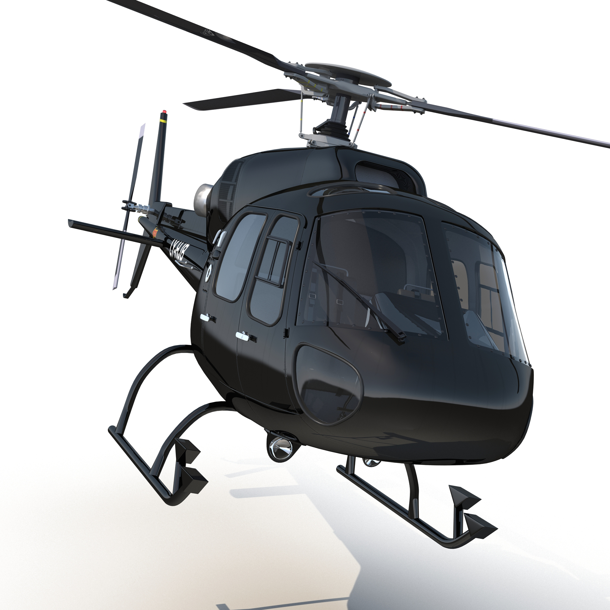 3d model helicopter eurocopter as355 rigged