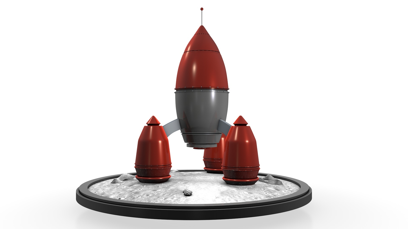 rocket ship 3d c4d