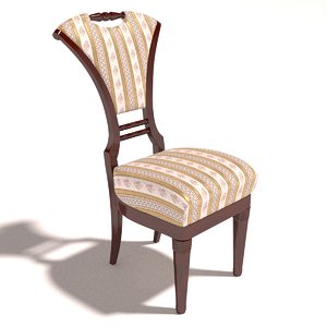 3d antique wooden chair model