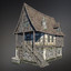 set fantasy medieval houses 3ds