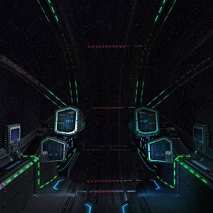 3d sci-fi spaceship cockpit - model
