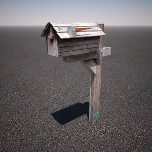 3d model wooden mailbox