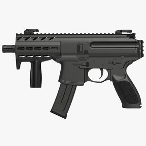 3d 3ds machine pistol generic modeled