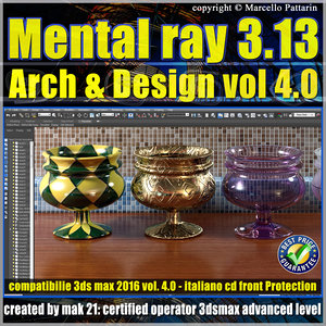 Mental ray 3.13 in 3dsmax 2016 Vol.4 Materiali Arch & Design cd front