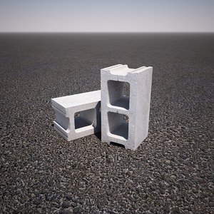 concrete cinder block 3d model