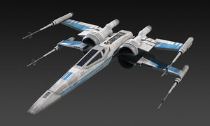 resistance x-wing fighter star 3d obj