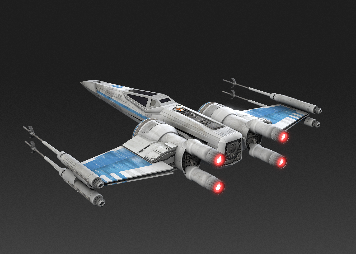 resistance xwing fighter star 3d obj