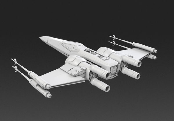 resistance x-wing fighter star 3d obj