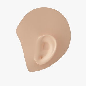 3d model of ear cartoon toon