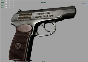 soviet makarov pm pistol 3d model