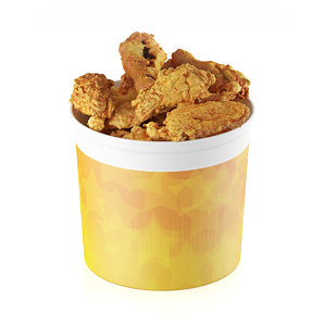 3d model fried chicken bucket
