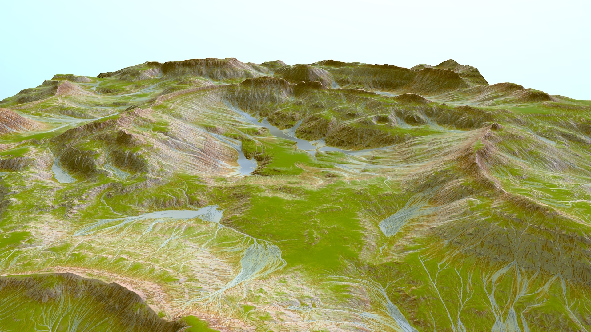 3d hills cliffs terrain model