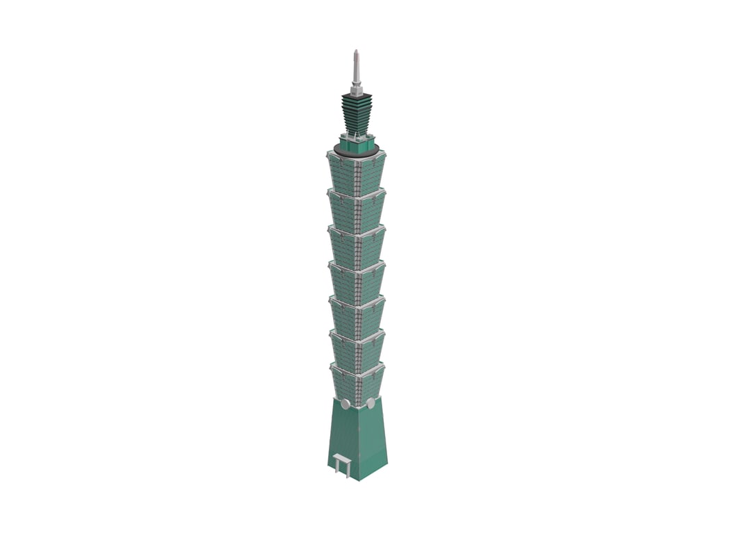 3d skyscrapers taipei 101 model