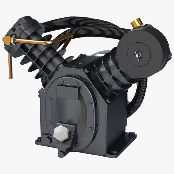 3d twin cylinder air compressor model