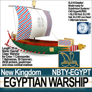 3d model ancient egypt warship kepnet