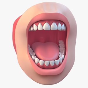 mouth realistic 3d obj