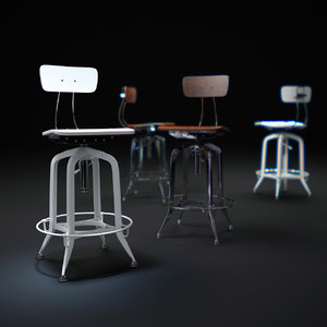 3d model vintage-toledo-bar-chair