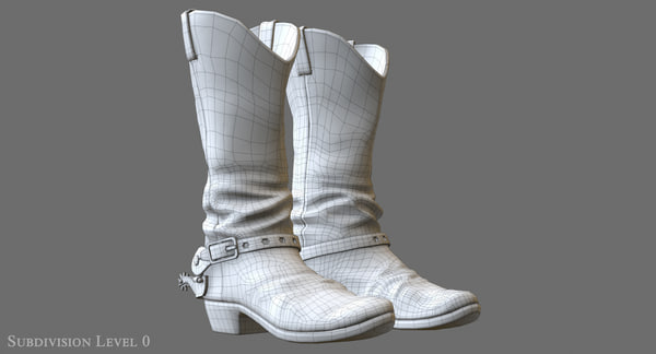 3d model cowboy boots