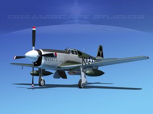 3d p-51b mustang p-51 north american model