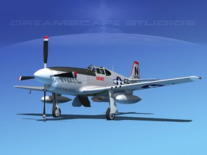 p-51b mustang p-51 north american 3d 3ds