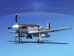 3d model p-51b mustang p-51 north american