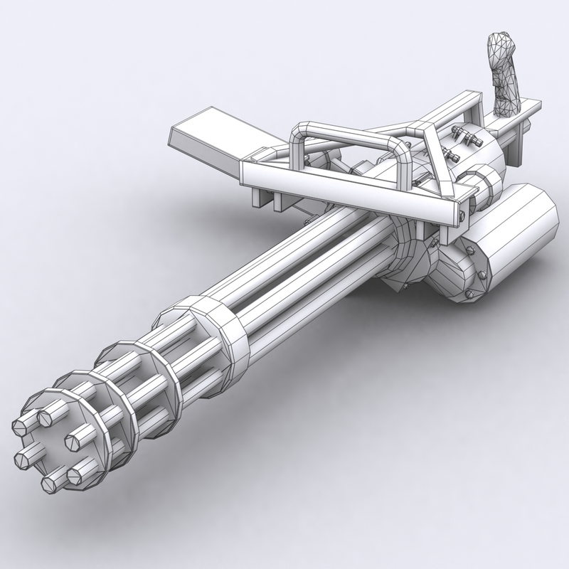 3ds Max Minigun M134 Gun