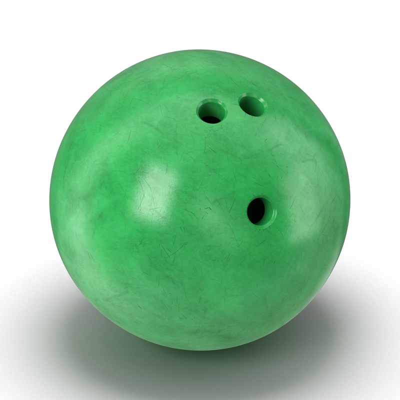 obj bowling ball green modeled