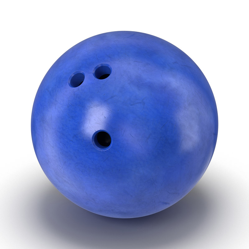 3d bowling ball blue