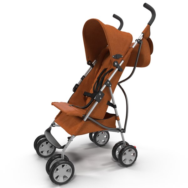 orange baby stroller