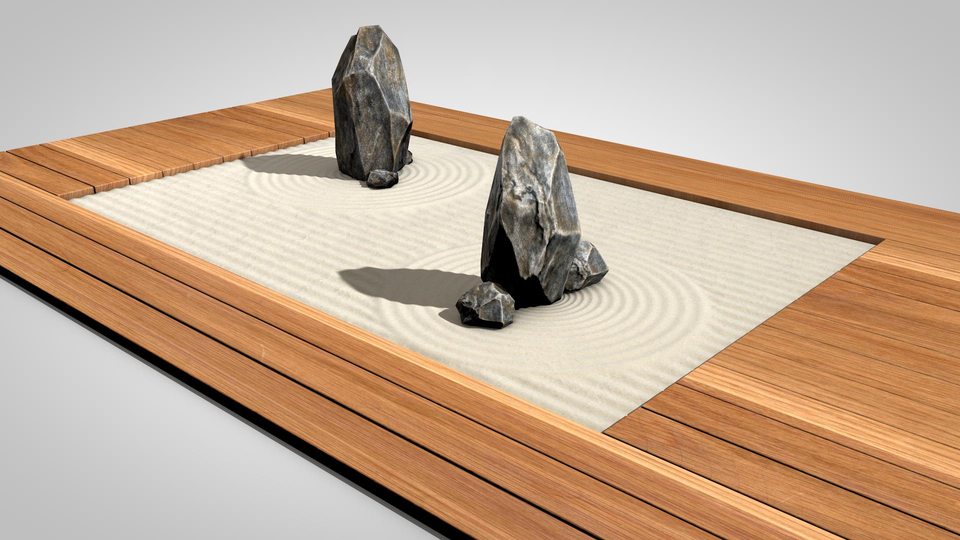 3d zen garden model