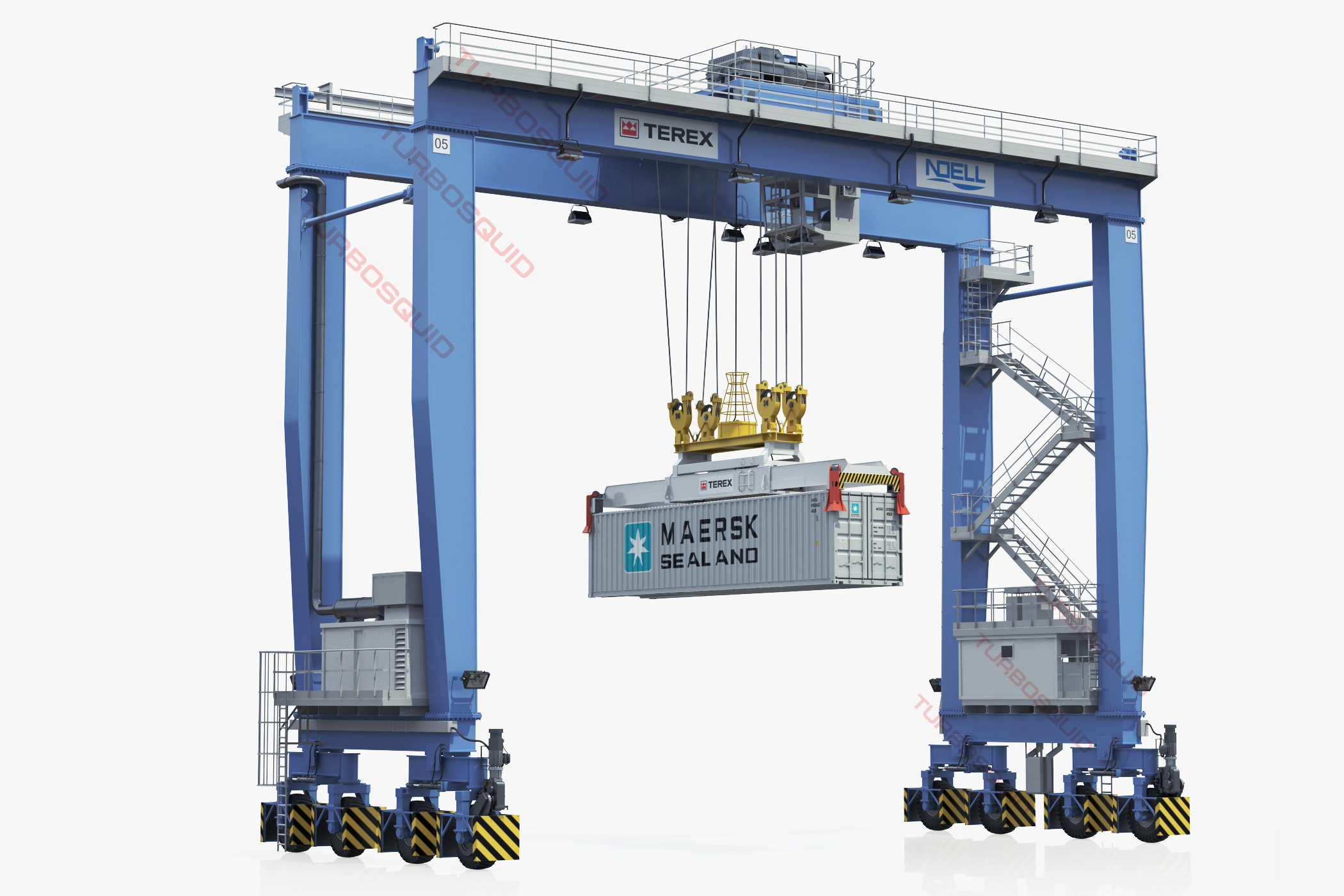 3d rubbertyred gantry crane terex