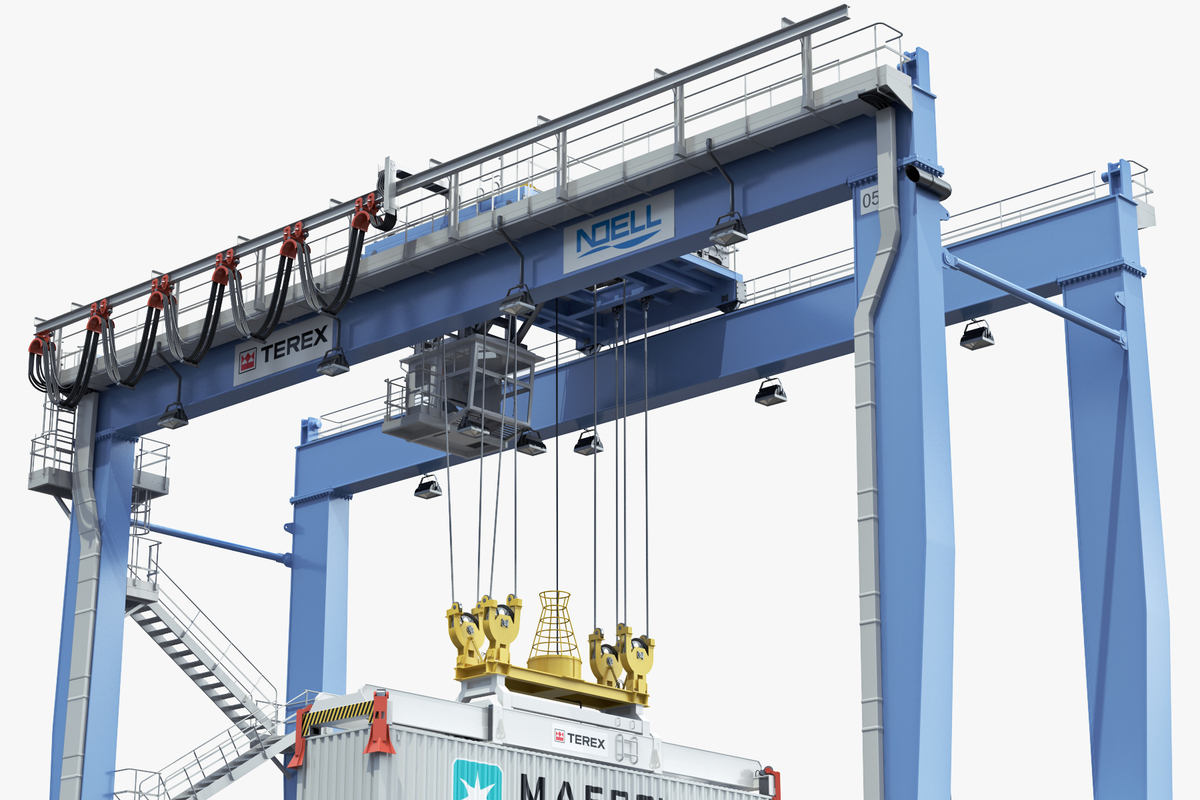 3d rubber-tyred gantry crane terex