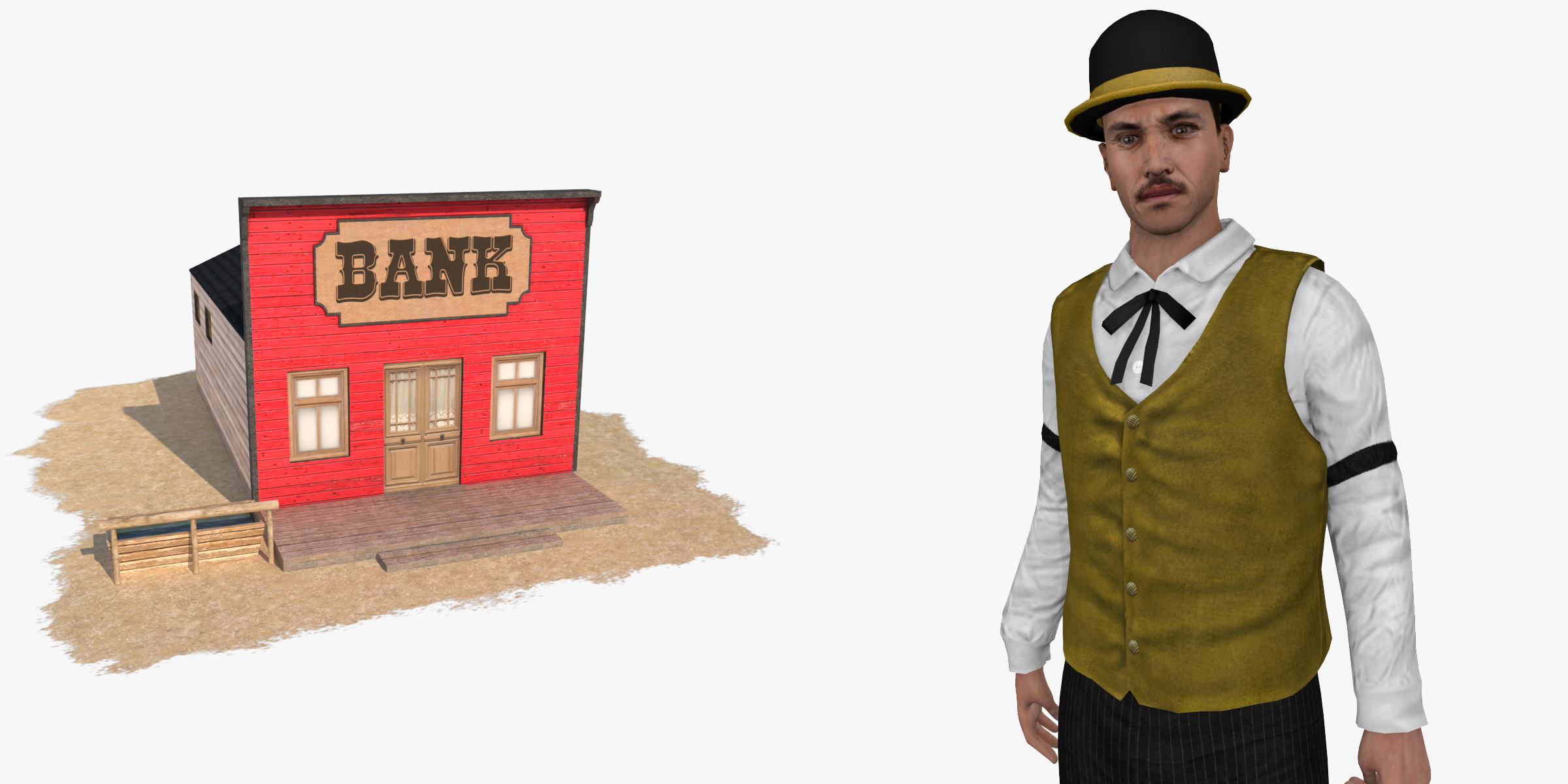 3d Wild West Banker Pack