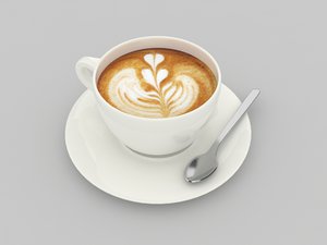 3d latte cup model