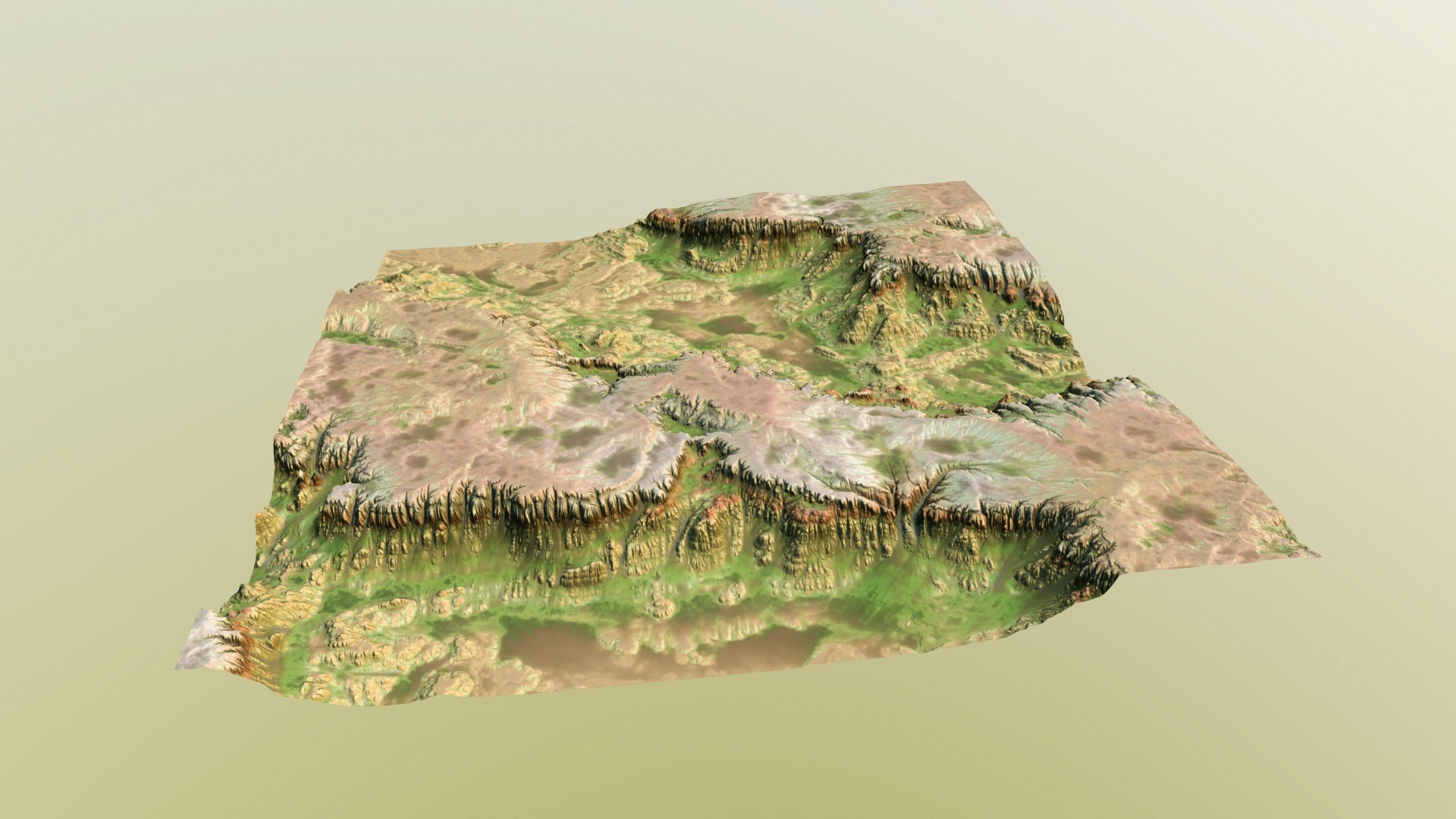 3d model hills cliffs terrain